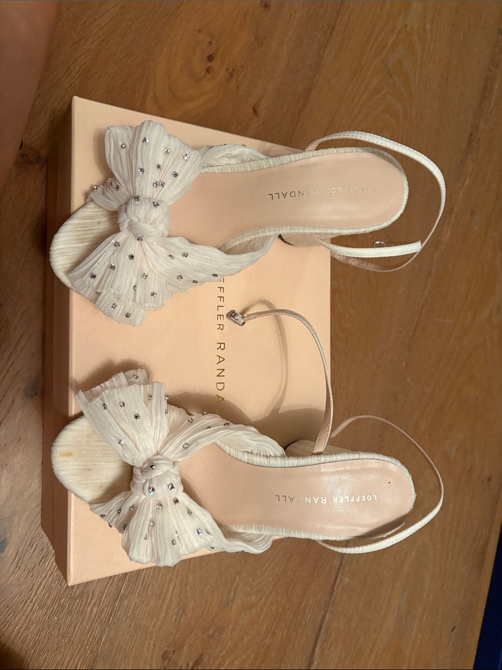 Loeffler Randall Camellia Heeled Sandal in White Rhinestone